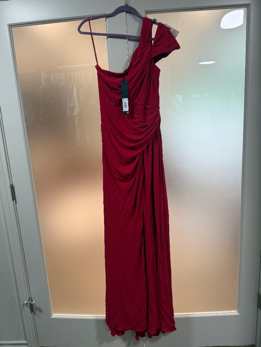 Badgley Mischka full length red gown